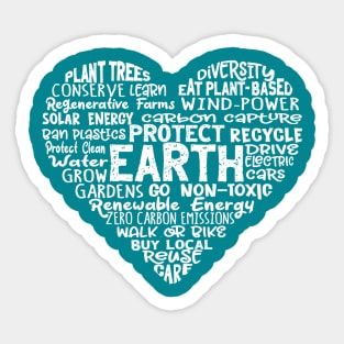 Heart Earth Word Cloud Sticker